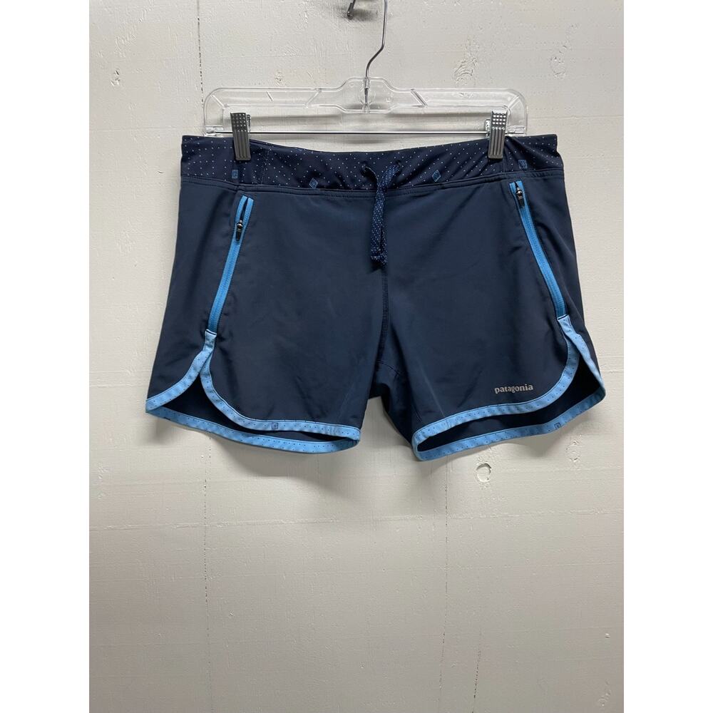 Patagonia Womens Sz Medium Strider Shorts Navy Blue Athletic Running Lined - Picture 1 of 7